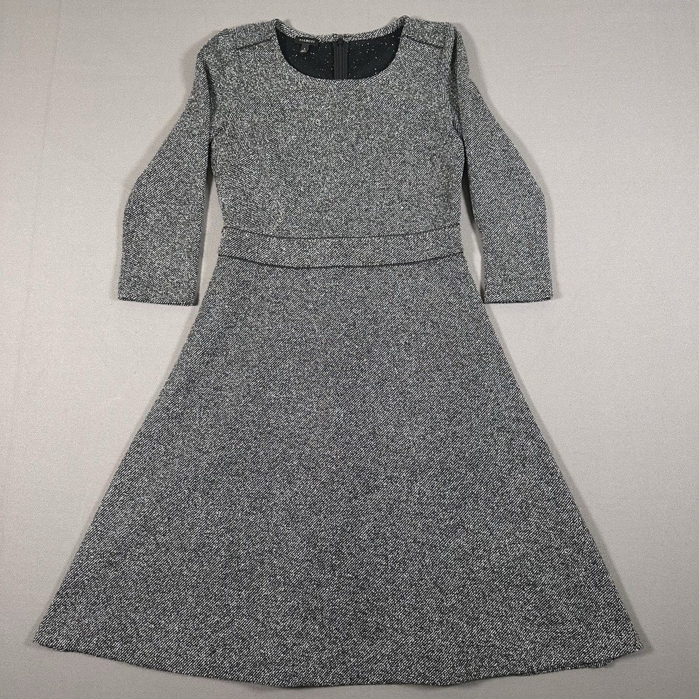 Talbots Dress Causal Work Party Grey Black Women's Size 2